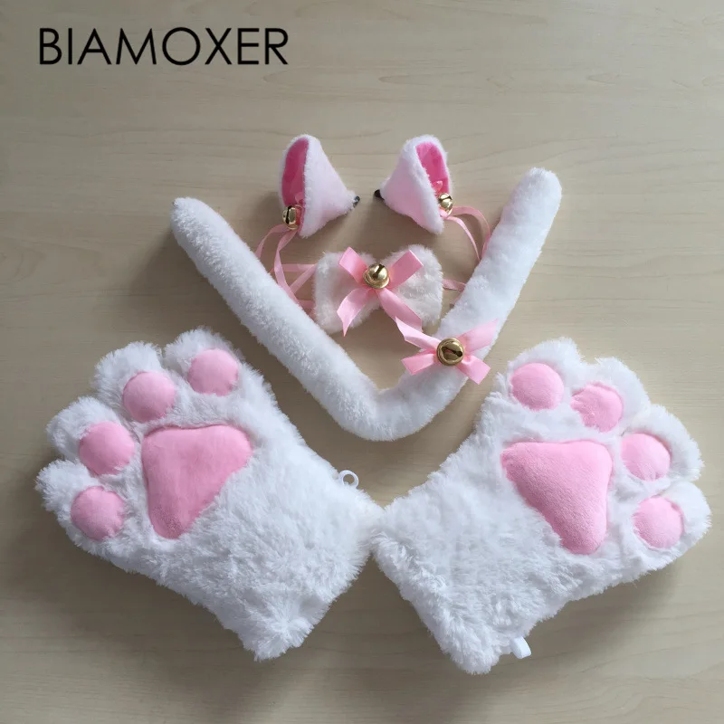 Сексуальный флутти Кот Горничная Косплей Neko костюм аниме плюшевые перчатки лапы