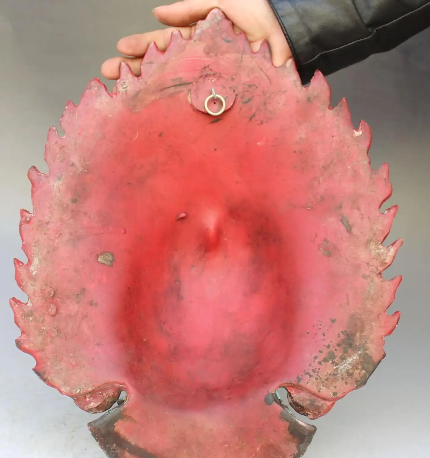 Китайский тибетский буддизм дерево бирюза и Коралл маска для головы статуя