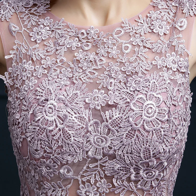 Кружевное атласное с аппликацией отвесным вырезом Vestidos De Festa открытой спиной