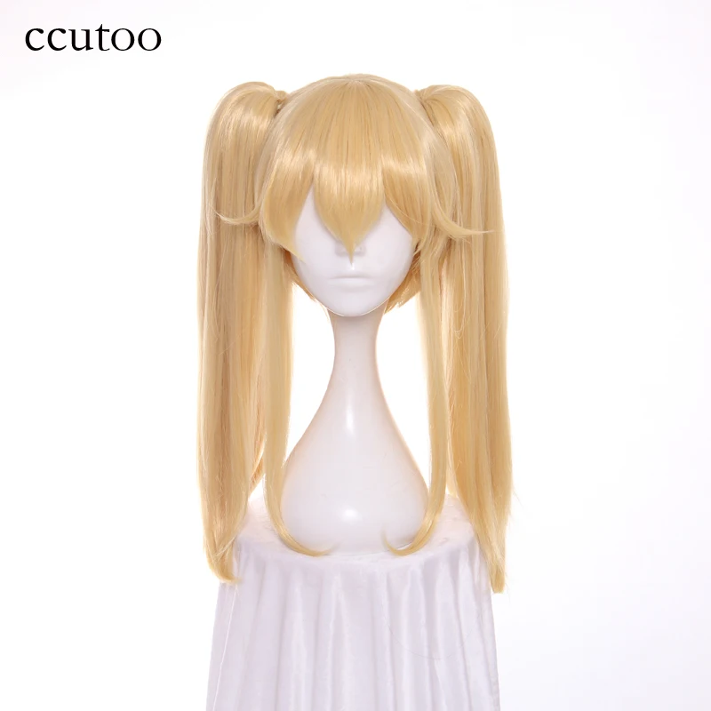 Ccutoo 50 см светильник золотой Kakegurui компульсивный игрок Mary Saotome синтетические волосы косплей парик+ 2 Клип на хвост