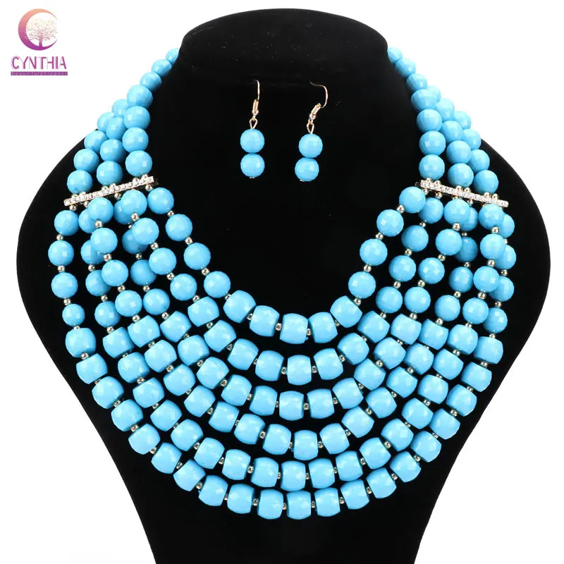 Женские африканские бусы ювелирные наборы вечерние свадебные аксессуары набор