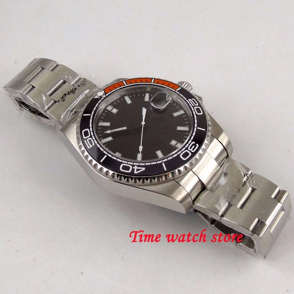 43 мм без логотипа МЕХАНИЧЕСКИЕ АВТО часы мужские водонепроницаемые нержавеющая