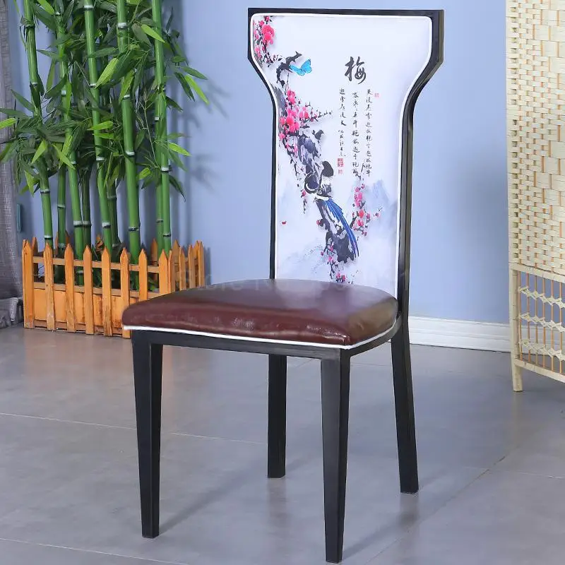 New Chinese Chair Hotel Restaurant Box Theme Classical Simple Hot Pot Restaurant Light Luxury Hotel Dining Chair 4 Starting - Цвет: ml7