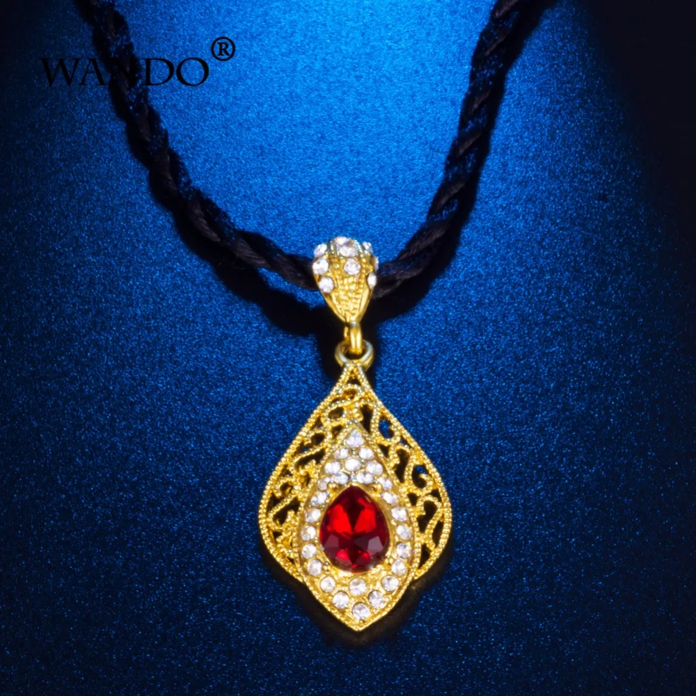 WANDO красный камень капли воды ожерелье кулон для женщин подарок на день святого