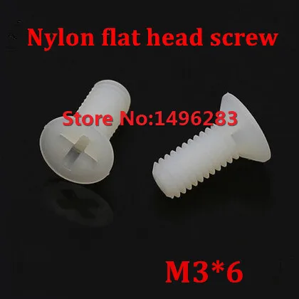

200pcs M3*6 Nylon Countersunk Head Socket Screw Metric Threaded Machine Flat Bolt