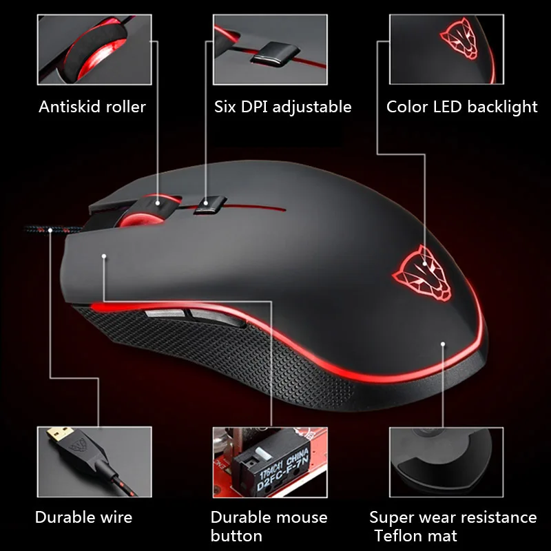 Программируемая игровая мышь Motospeed V40 4000 DPI USB для ноутбуков и ПК|Мыши| |