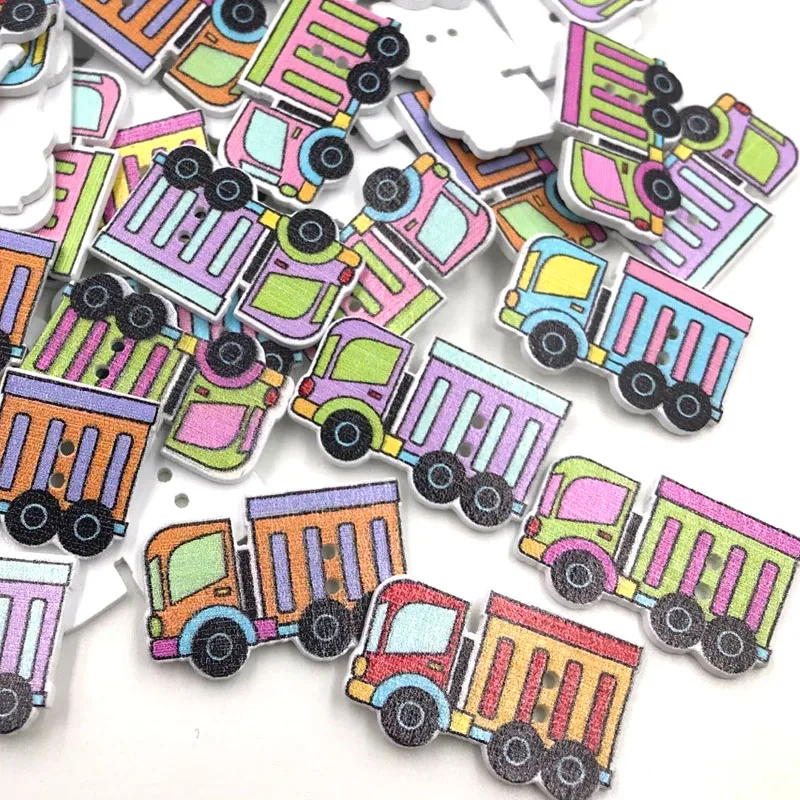 

50 шт., деревянные пуговицы для скрапбукинга, 29 мм