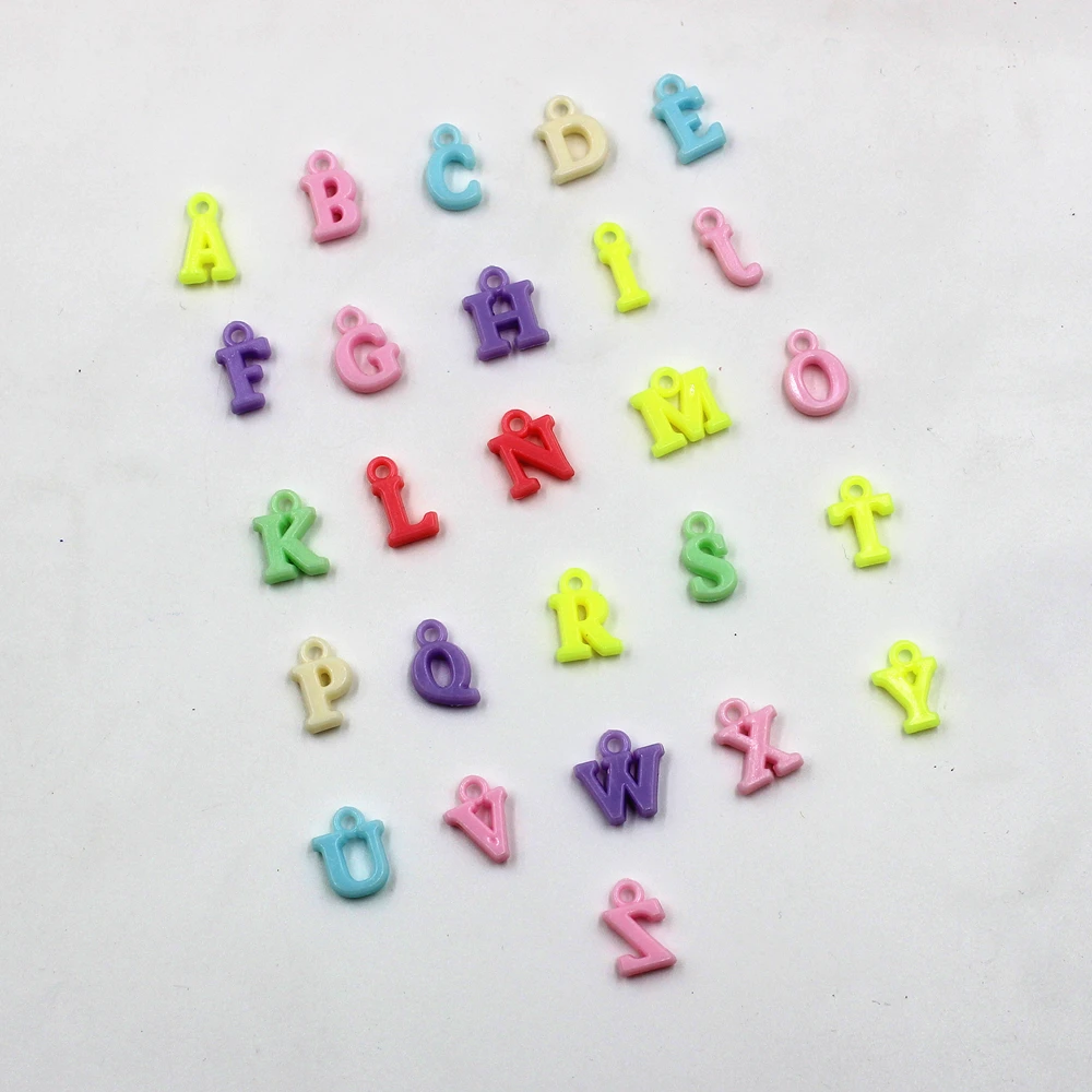 

Акриловая буква подвесной шарик смешанный Цвет дети бусины для самостоятельного изготовления украшений, 50 шт в наборе, 13 мм * 6 мм