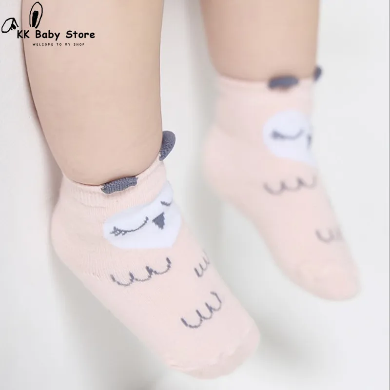 Зимние носки для малышей милые Нескользящие новорожденных мальчиков и девочек