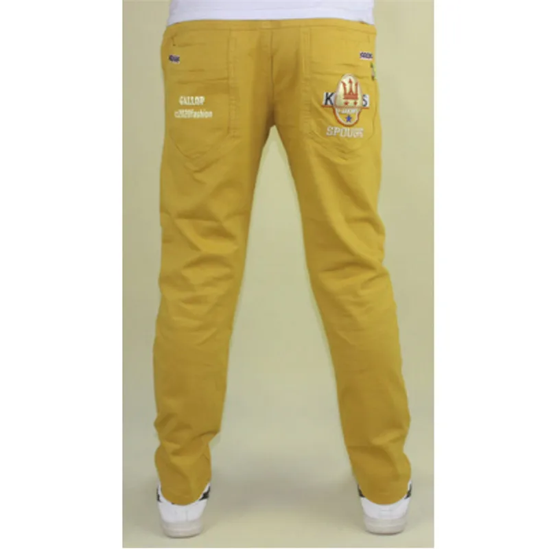 B style yellow Штаны для мальчиков на весну, осень и Лето Повседневные Хлопковые Штаны детские школьные штаны для подростков цвет синий, оранжевый, хаки, зеленый, желтый - Цвет: B style yellow