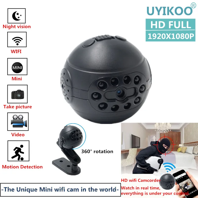UYIKOO Новый wi fi мини видеокамера 1080 P HD удаленного воспроизведения видео Micro камера