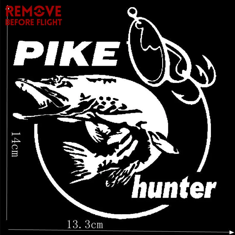 Виниловая наклейка на автомобиль Pike Hunter рыба животное 13 3 х14 см модное украшение