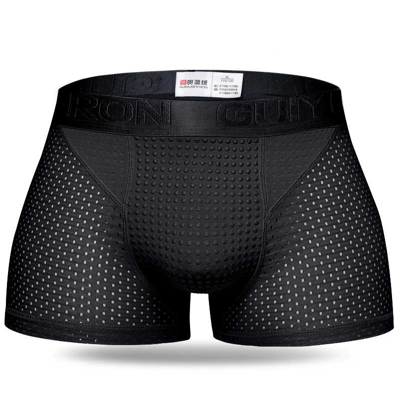 3 шт./упак. Мужское нижнее белье Турмалин ледяная сетка глаза мужские трусы