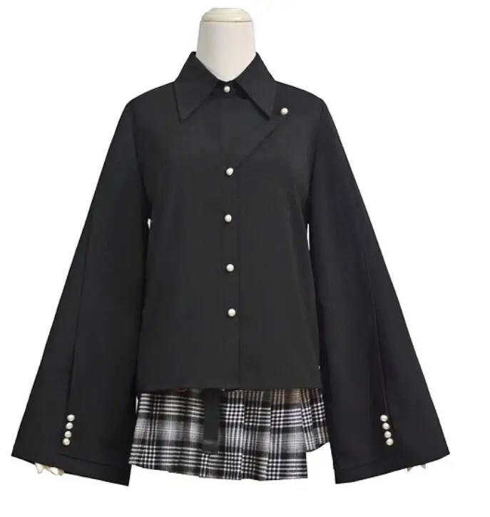 Black shirt Готические панк женские шорты с высокой талией юбки с карманом Harajuku крутые винтажные клетчатые нестандартные плиссированные модные мини юбки - Цвет: Black shirt