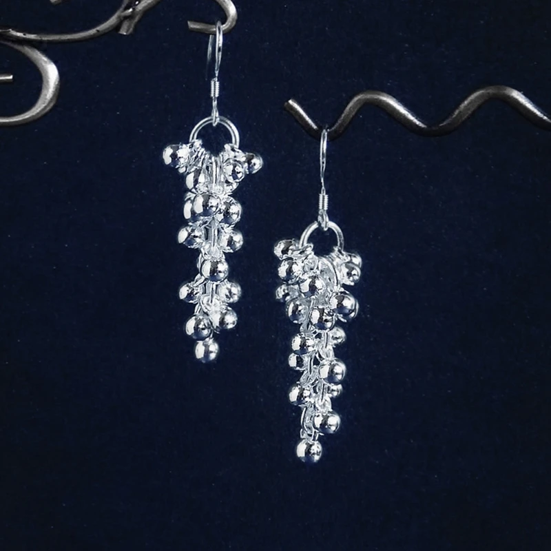 Pure Silver 925 Earrings For Women Little Beads Ball Dangler Earing Brincos Femme Wedding Bridal Jewelry Accesories Pendientes | Украшения