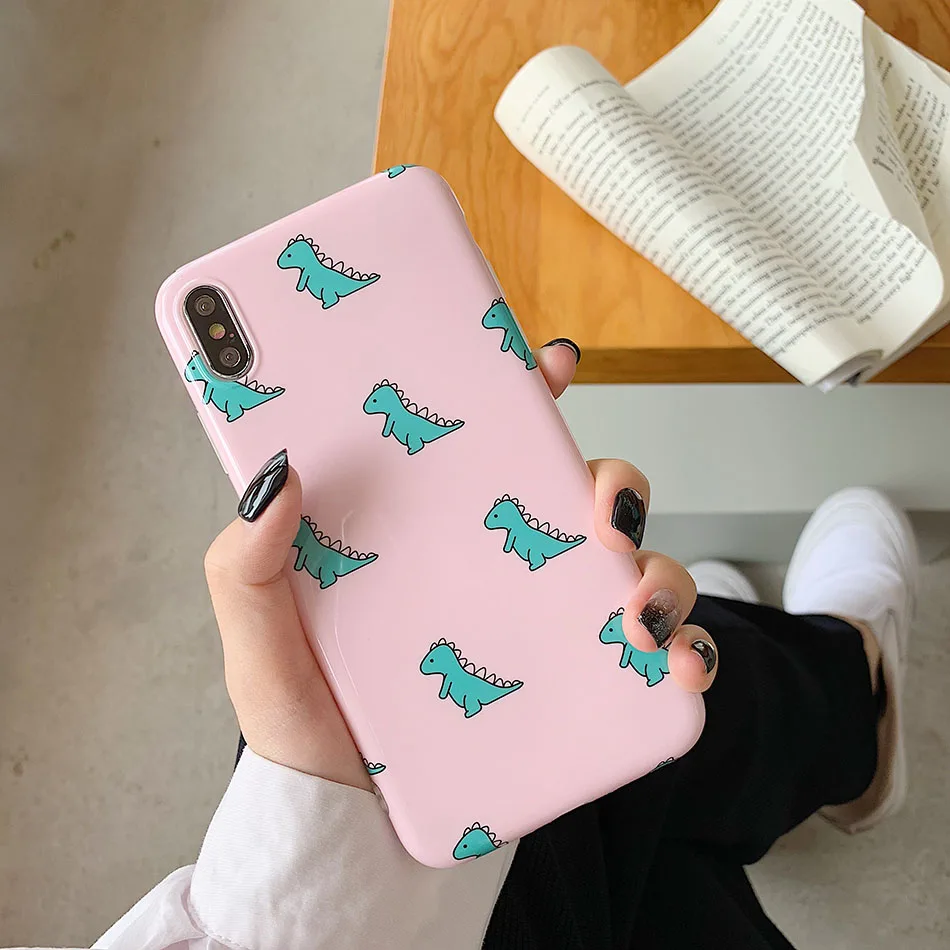 Чехол с динозаврами для Iphone 8, 7 Plus, X, 6S Plus, складной кронштейн, силиконовый мягкий чехол для телефона, для Iphone 7, задняя крышка, чехол