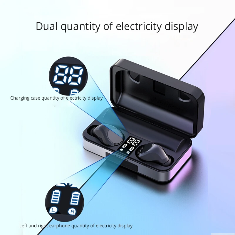 TWS Bluetooth наушники 5,0 мини спорт HIFI стерео Мощный светодиодный дисплей Touch беспроводные наушники игровая гарнитура с микрофоном зарядная коробка