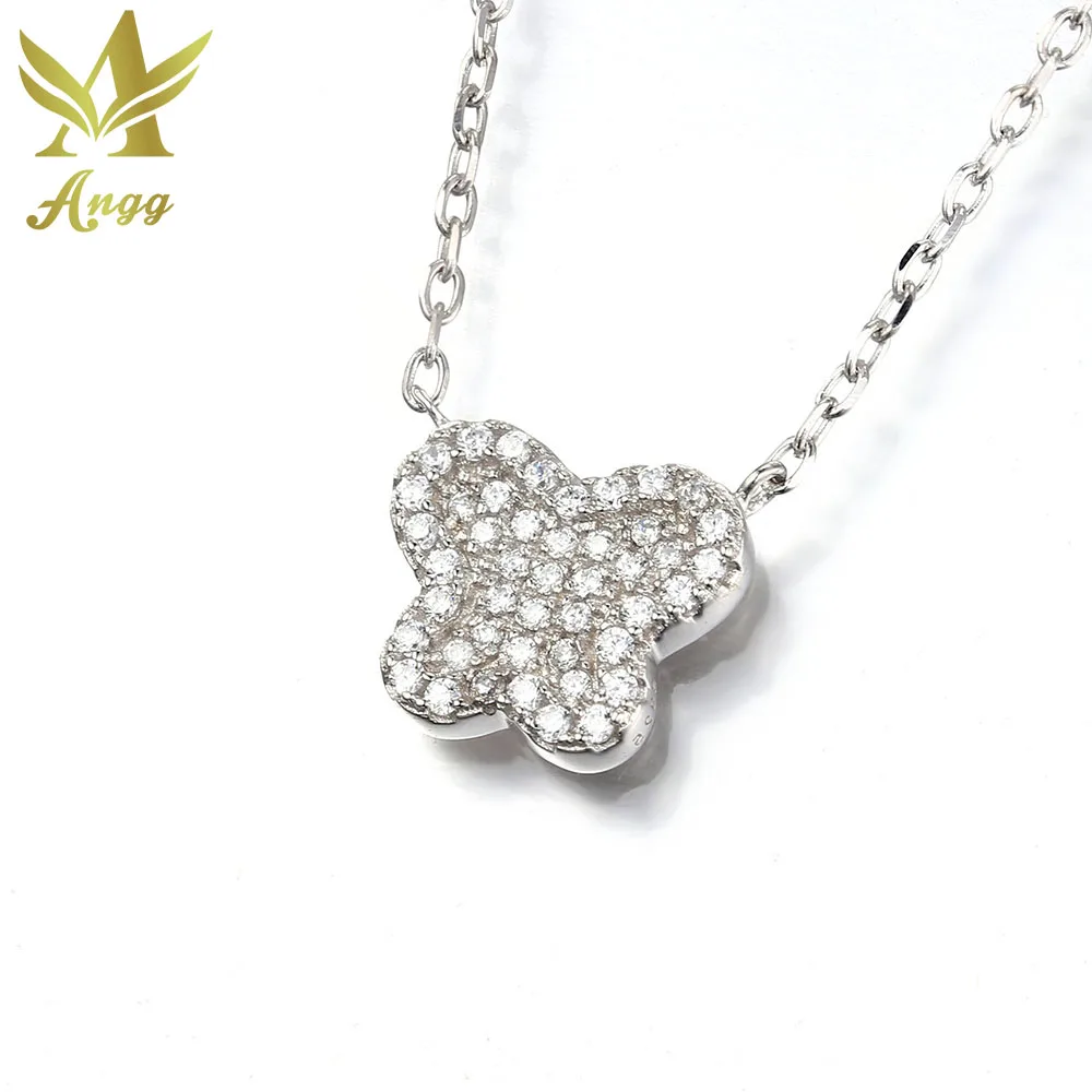 Angg реальные 925 пробы Серебряные ювелирные изделия кулон кубического циркония