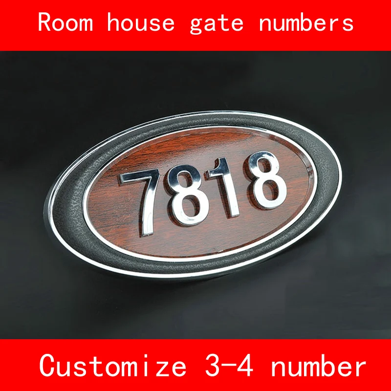 Номер двери из АБС пластика дерева под заказ по 3 4 номерам|gate number|numbers housedoor plate |
