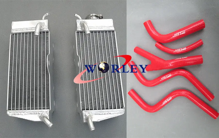 

GPI Aluminum Motorcycle Radiator + RED Hose For Honda CR250 CR250R CR 250R 1985-1987 1986 85 86 87