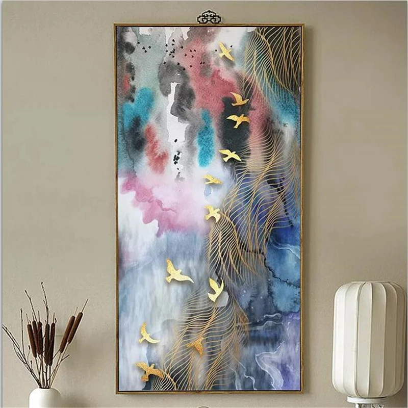 3D обои на заказ wellyu Новая китайская абстрактная линия чернильная живопись для