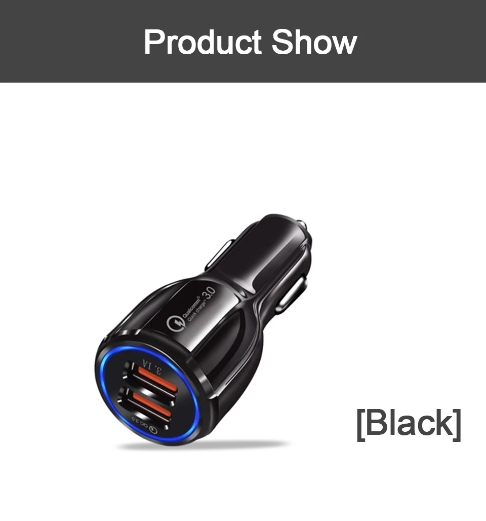 Quick Charge QC 3,0 USB Автомобильное Зарядное устройство для мобильного телефона быстро PD автомобиль зарядки Зарядное устройство s Dual USB 3.1A 5/9/12 V для Универсальный телефон