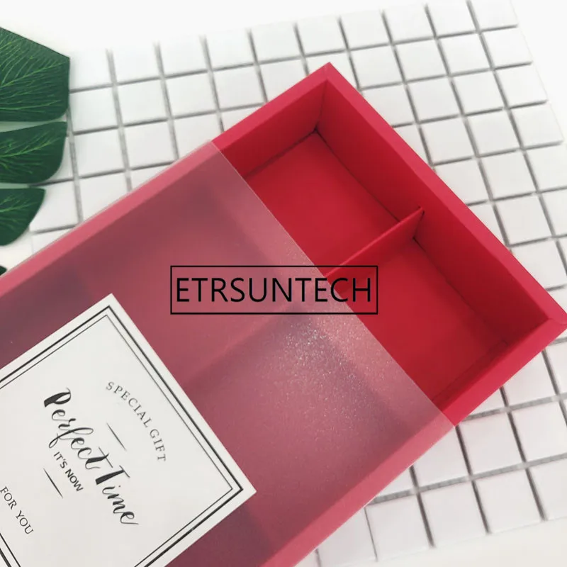 100 шт./лот Прозрачная черная красная коричневая коробка для торта коробки