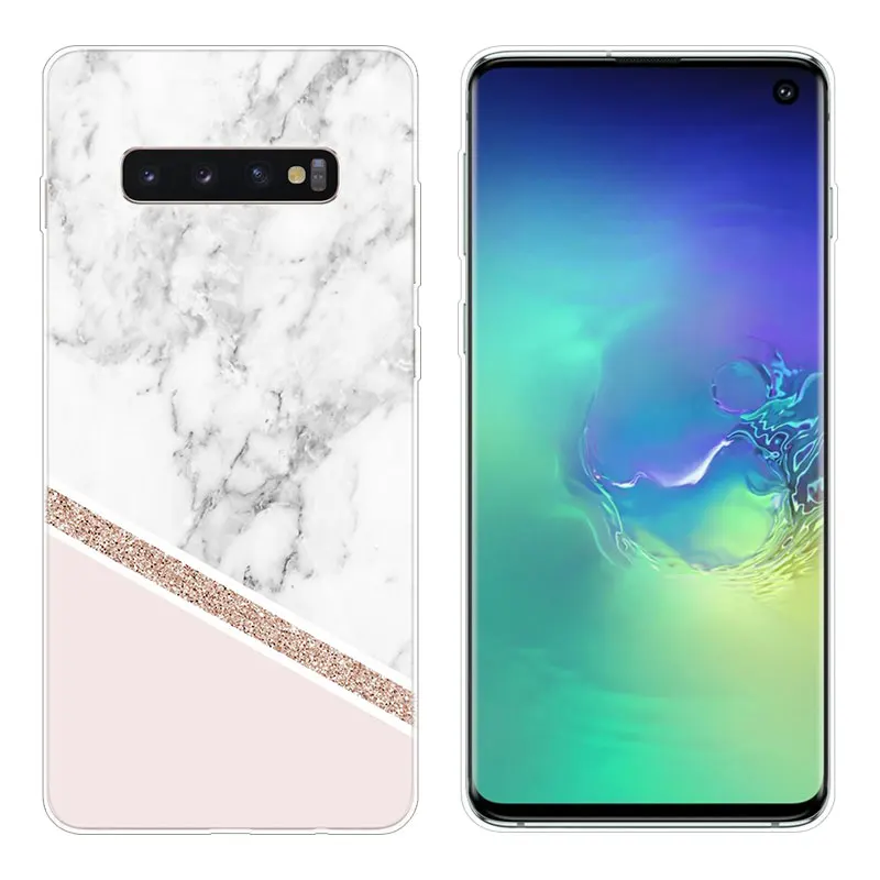 Шикарный Розовый Мраморный Симпатичный мягкий силиконовый чехол для Samsung Galaxy S10 S9