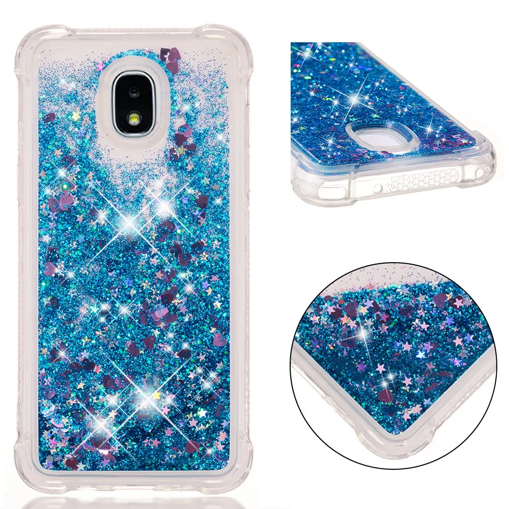 Блестящий чехол для Samsung Galaxy J3 Star V Aura aure 2018 Sol 3 Express Amp Prime Dynamic Love Heart
