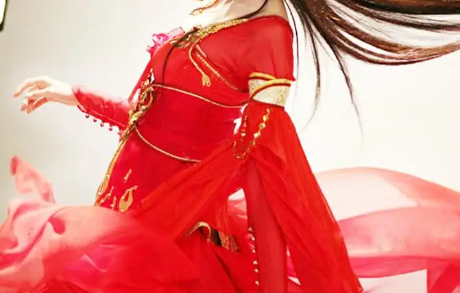 Красный Hanfu Спагетти ремень Банкетный элегантный сексуальный древний костюм кино или ТВ Игры фотостудия фотография тема одежда - Цвет: Красный