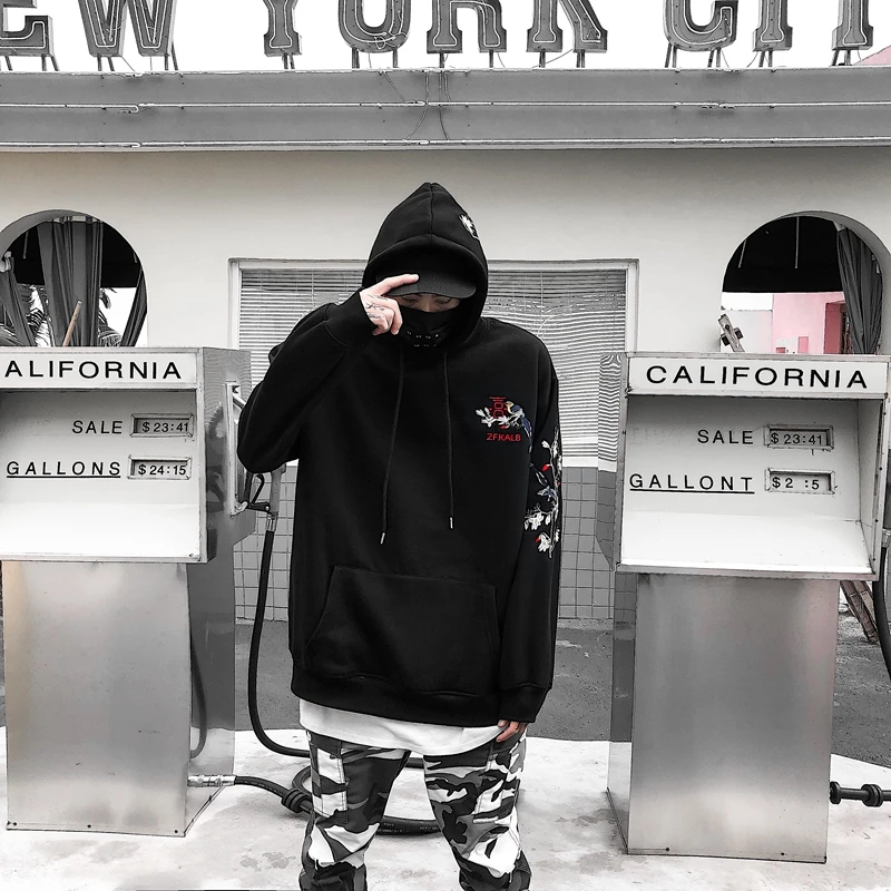 Высокое качество цветок птица вышивка Толстовка зима modis Harajuku одежда пара marvel xxxtentacion толстовки для мужчин и женщин Кофты