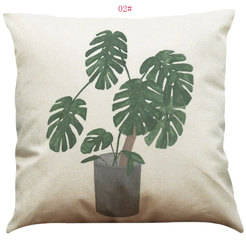 45 см* 45 см чехлы тропическим принтом листьев растений постельное белье/подушка из хлопка с эффектом памяти чехол для дома декоративная Подушка Крышка
