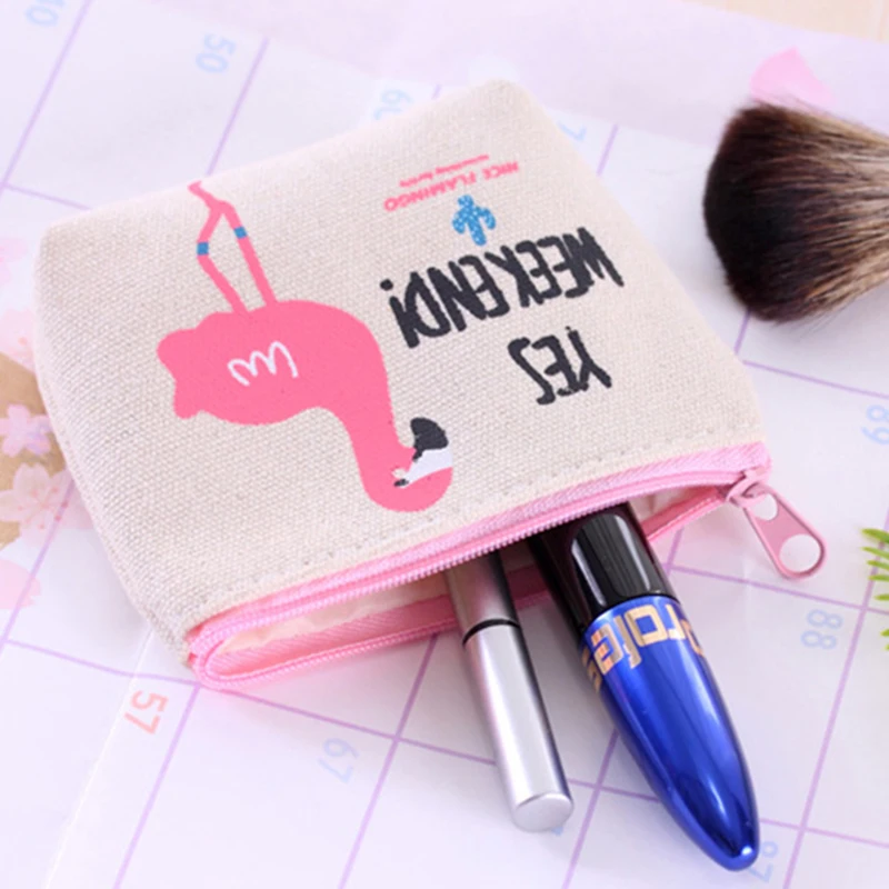 Мини Подарки для сувениры гостей Фламинго портмоне день рождения холст кошелек