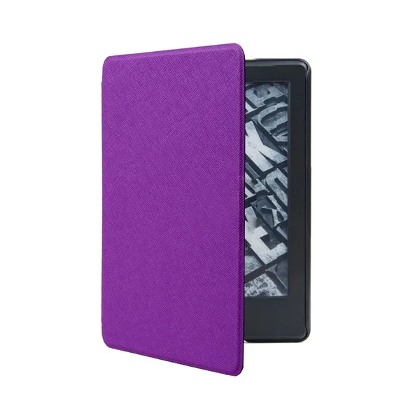 Для всех новых Amazon kindle paperwhite 4 th ereader чехол Качество искусственная кожа Смарт Защитный Авто Пробуждение сна - Цвет: Фиолетовый