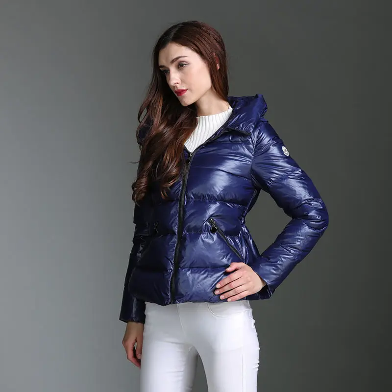 Autumn Winter Women Thickening Down Jacket Parkas 2018 New Hooded Cape style Blue Tightening White Duck Coat lj909 | Женская одежда