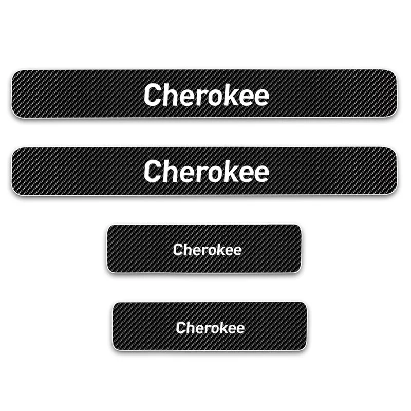 Cherokee Автомобильный порог 4D виниловая наклейка из углеродного волокна для JEEP Cherokee GLADIATOR J12 LIBERTY автомобильные наклейки аксессуары 4 шт - Название цвета: Cherokee