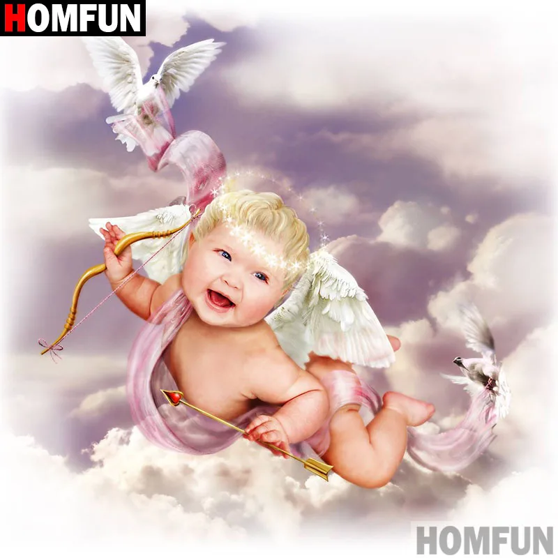 Алмазная 5D картина HOMFUN голубь Ангела полноразмерная вышивка Стразы ручной