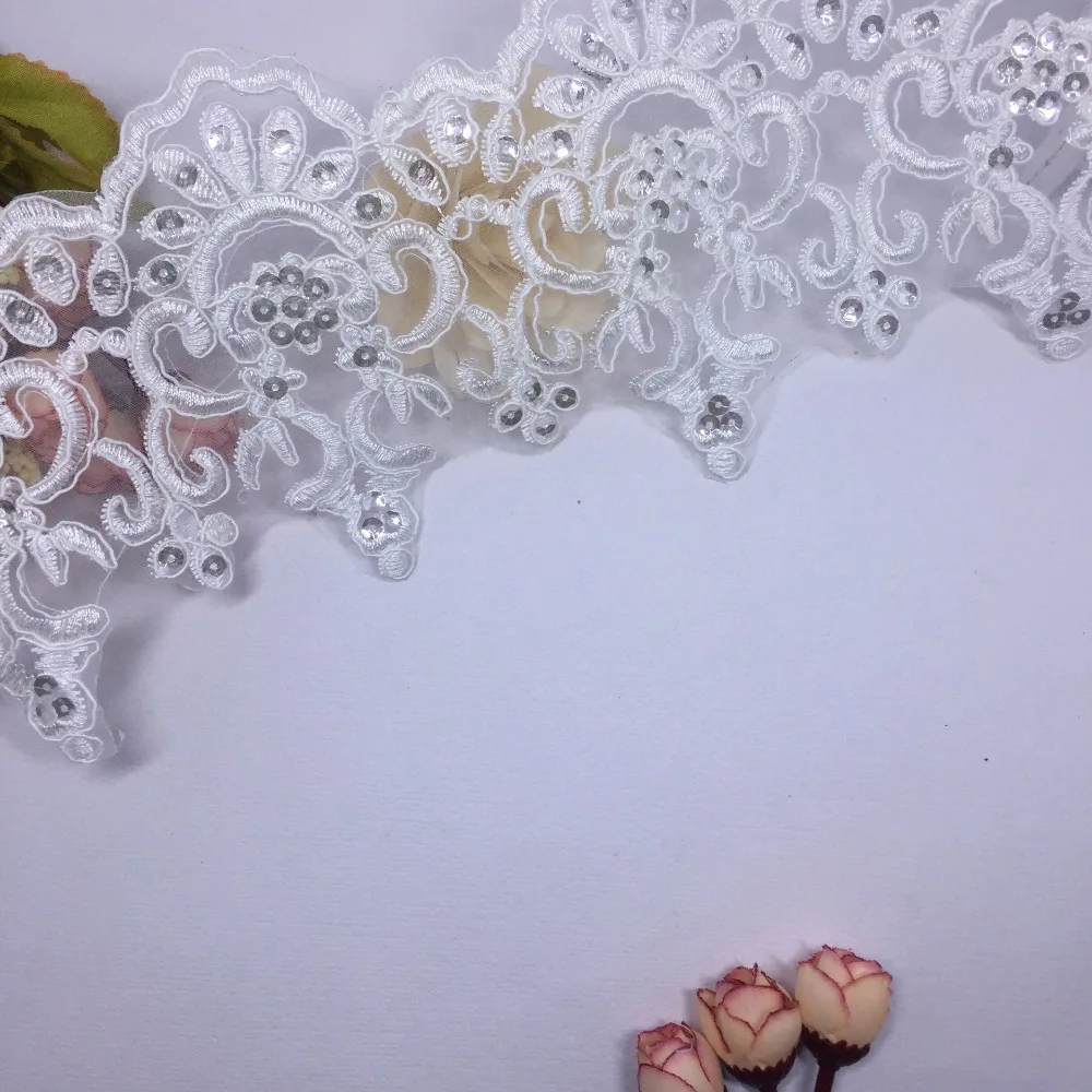 FFLACELL 1 ярд/лот ширина 11 5 см стильные блестки вышитые сетчатые кружева одежды