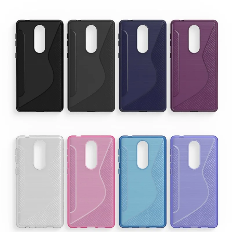 100pcs/lot.black transparent Anti-skid S Line TPU Gel Skin Case Cover For Nokia 7 free shipping by DHL |