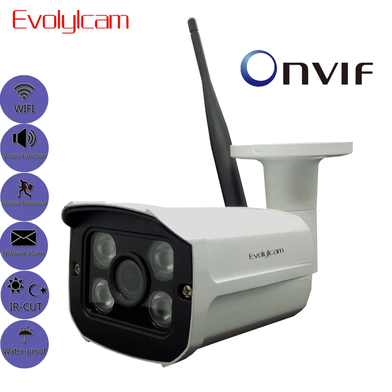 

Evolylcam WiFi HD 720P 1MP/ 960P 1.3MP/ 1080P 2MP IP Camera Audio Wireless P2P Onvif CCTV Bullet IR Cam Protection Surveillance