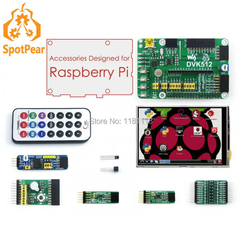 Raspberry Pi 2 5-дюймовый ЖК-дисплей GPIO DVK512 Расширенный комплект для самостоятельной