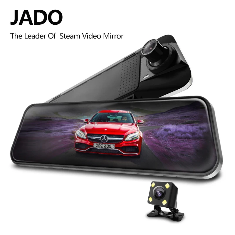 JADO D230 X2 поток зеркало заднего вида Dvr dash cam era avtoregistrator 10 ips сенсорный экран HD 1080 P Автомобильный видеорегистратор Камера ночного видения