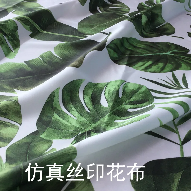 Хорошо известные бренды с одинаковым рисунком Банановый Лист Эластичный сатин и