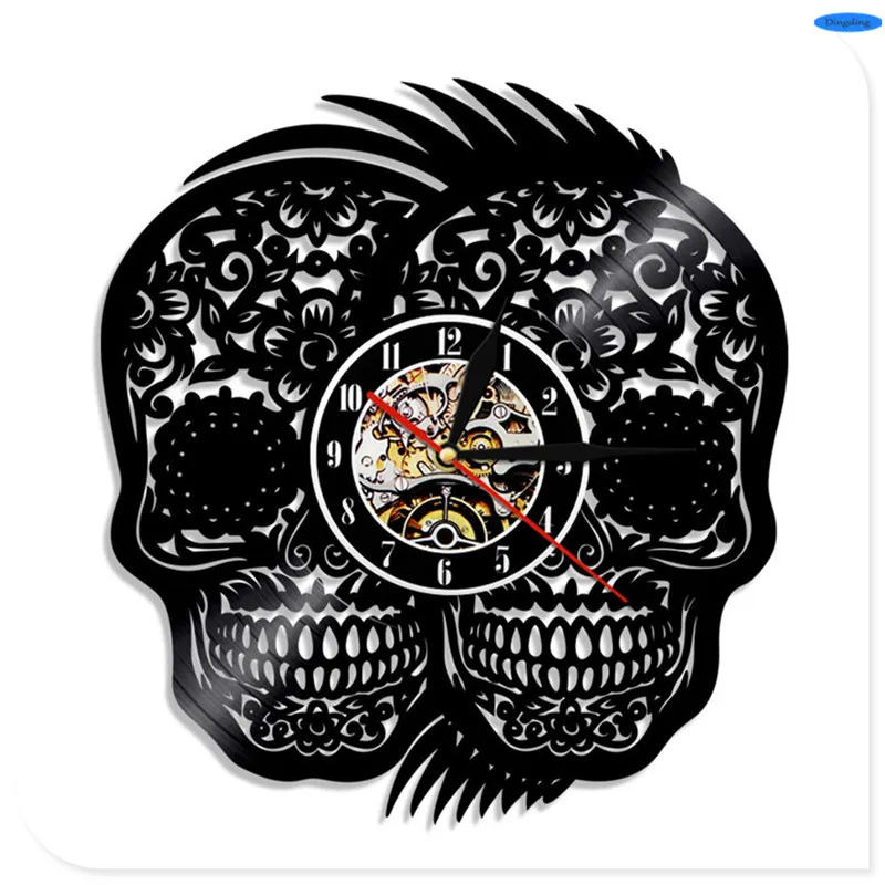 Настенные часы 3D с виниловой пластиной и CD диском для тату салона|3d wall clock|wall clockhome