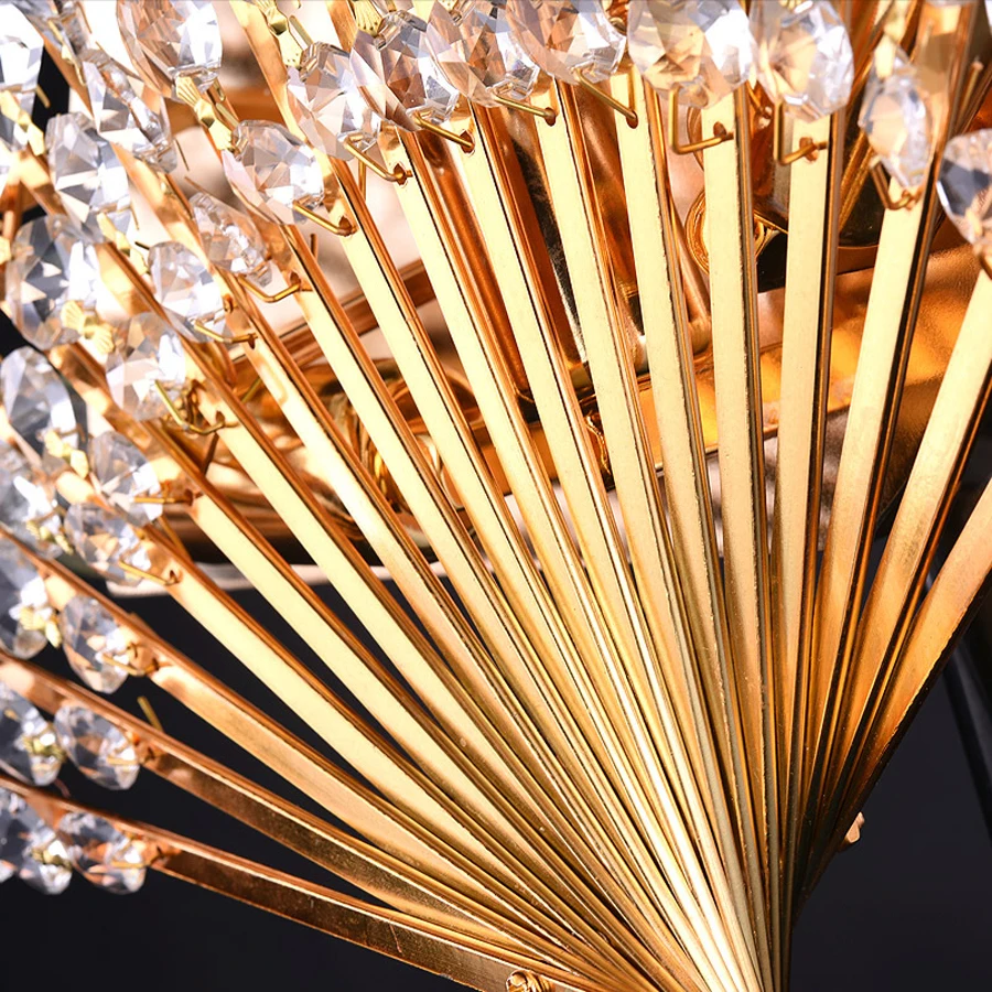 Новый вентилятор-кристалл в форме светильник Настенный европейской роскоши