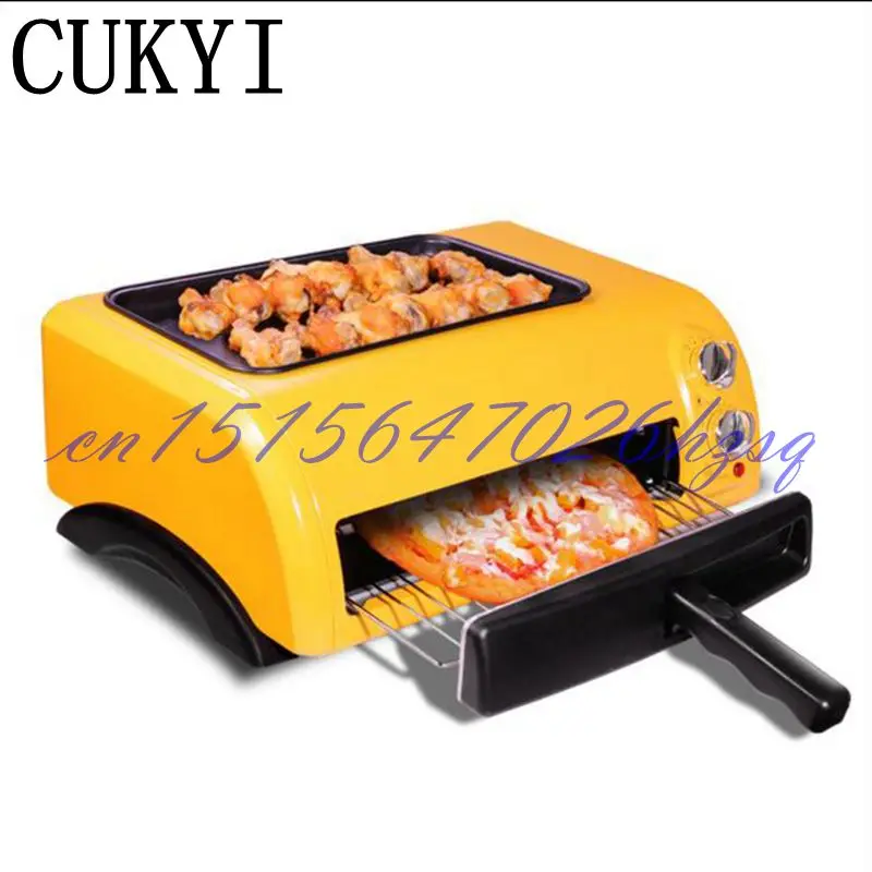 CUKYI 15L мини-печь для выпечки электрическая печь пиццы 1300 Вт оранжевая двухслойная
