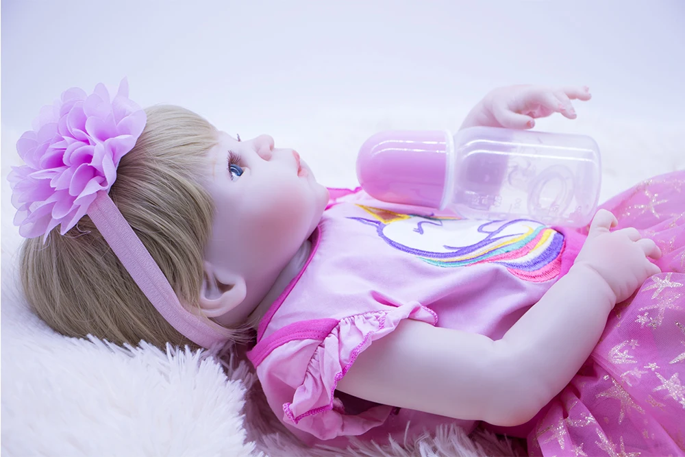 DOLLMAI 22 дюйма 55 см Bebe Reborn кукла белая кожа силиконовая девочка игрушка Baby подарок