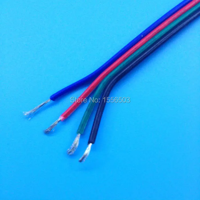 2 метровый 4 контактный RGB кабель изолированный цветный ПВХ провод 22AWG 12 В