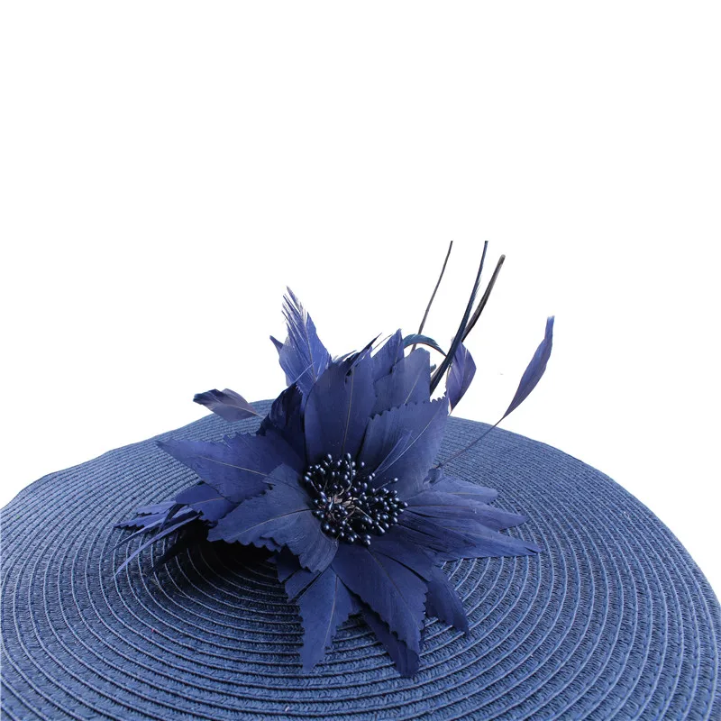 

Imitation Straw Feather Flower Fascinator Hat Hair Clip Big Derby Kenducky Headpiece Headband Show Race Fashion Millinery Hats