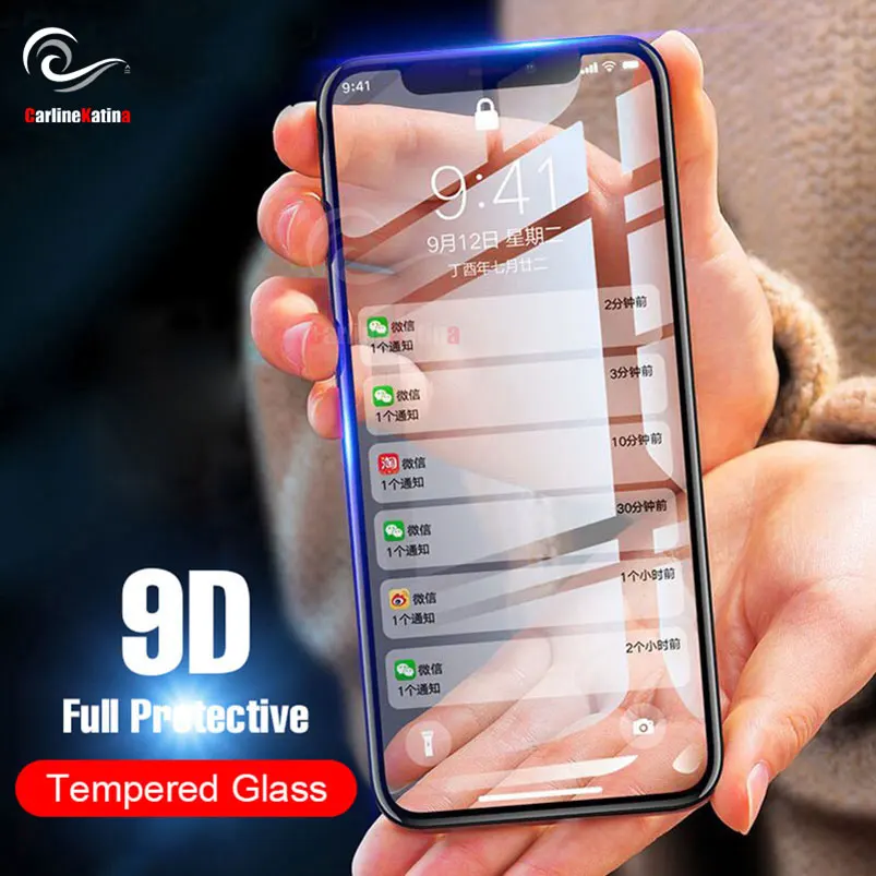 Защитное стекло 9D для iphone Xs Max XR 8X10 7 6 6s plus|Защитные стёкла и плёнки телефонов| |